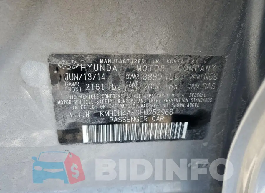 KMHDH4AE0FU252968 Photo# 12
