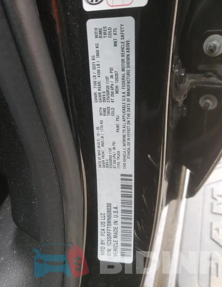 1C6SRFFT8MN608030 Photo# 12