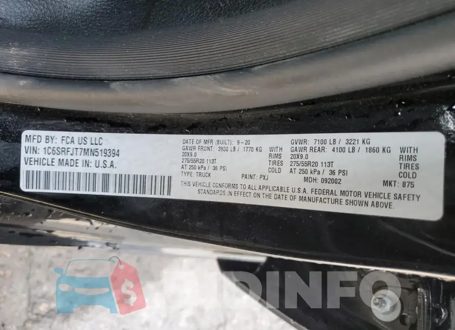 1C6SRFJT7MN519394 Photo# 13