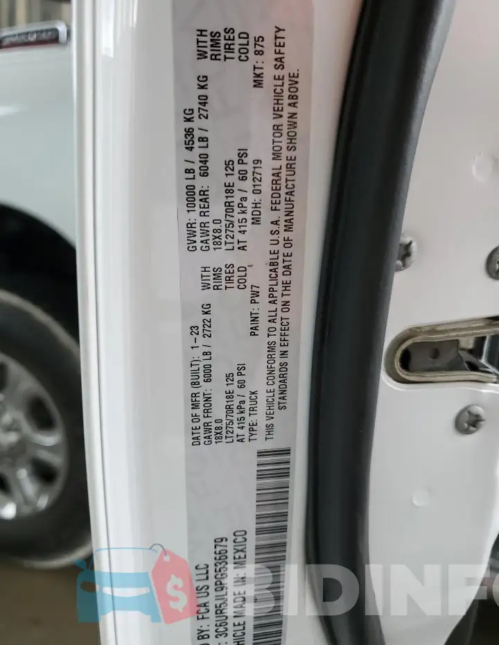 3C6UR5JL9PG536679 Photo# 12