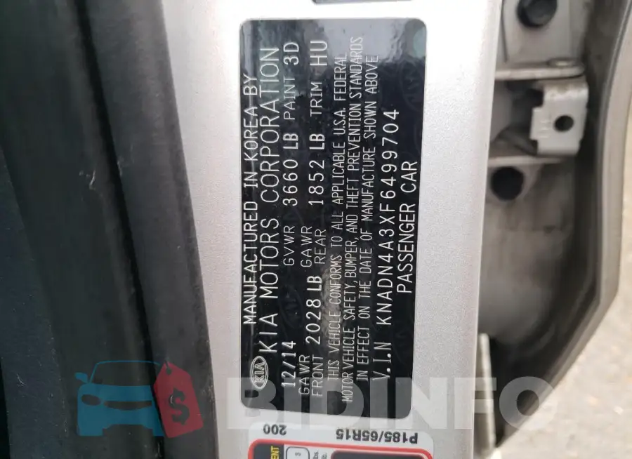 KNADN4A3XF6499704 Photo# 13