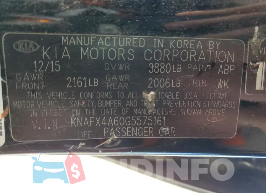 KNAFX4A60G5575161 Photo# 12