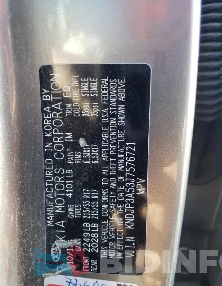 KNDJP3A53J7576721 Photo# 12