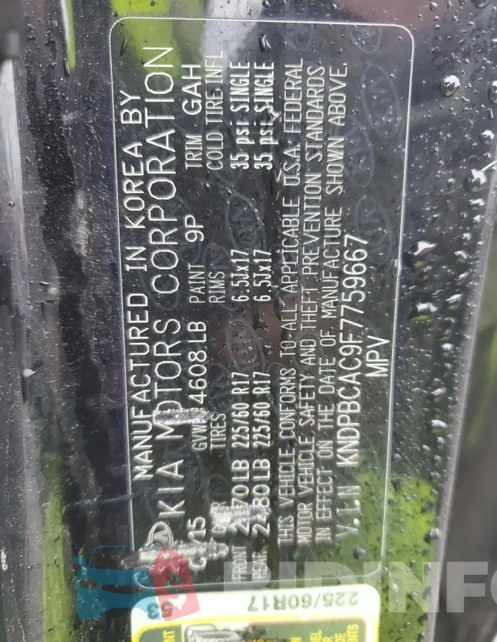 KNDPBCAC9F7759667 Photo# 12