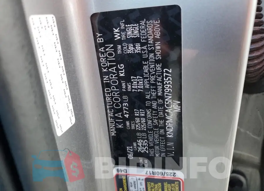 KNDPMCAC5N7993572 Photo# 13