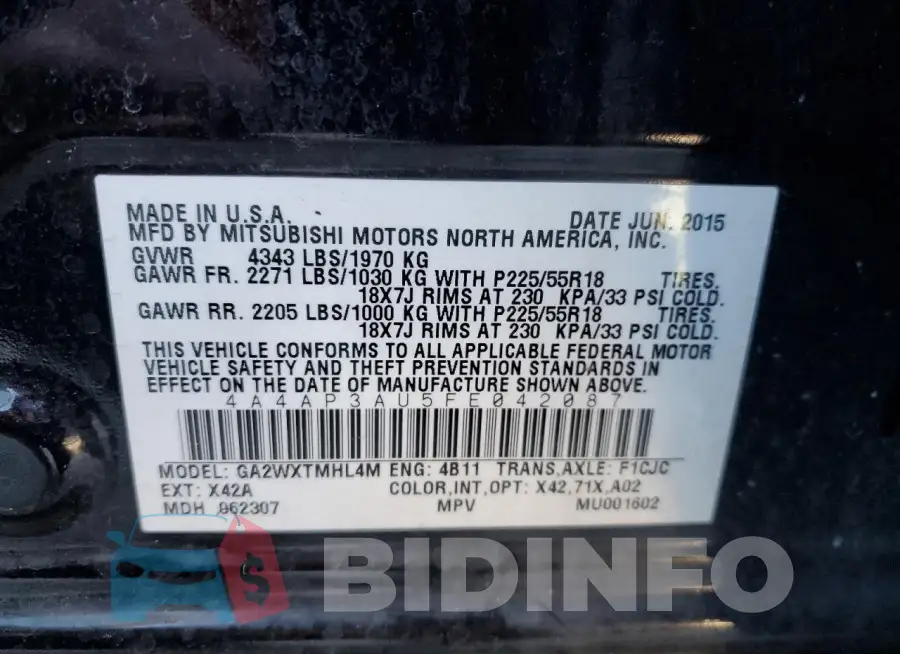 4A4AP3AU5FE042087 Photo# 12