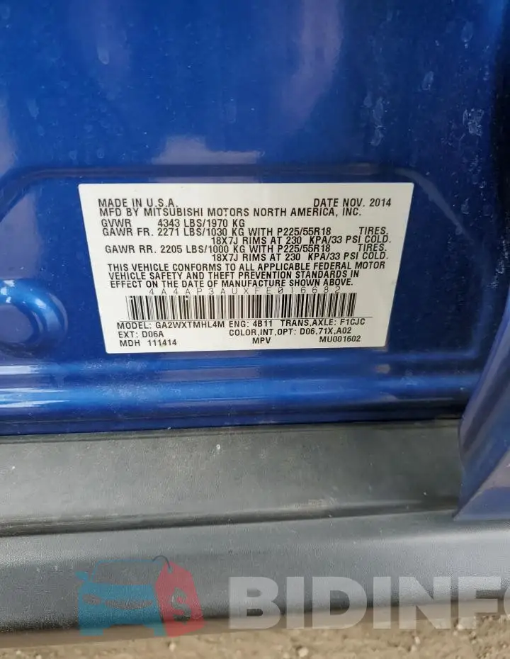 4A4AP3AUXFE016682 Photo# 13