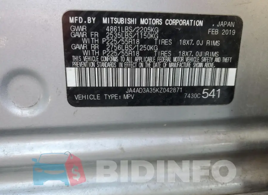 JA4AD3A35KZ042871 Photo# 14