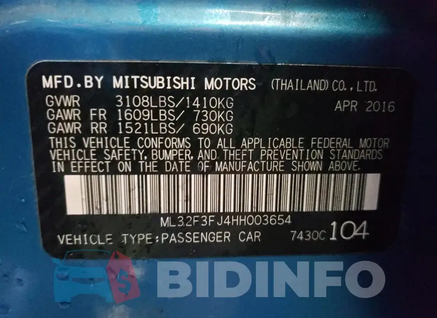 ML32F3FJ4HH003654 Photo# 13