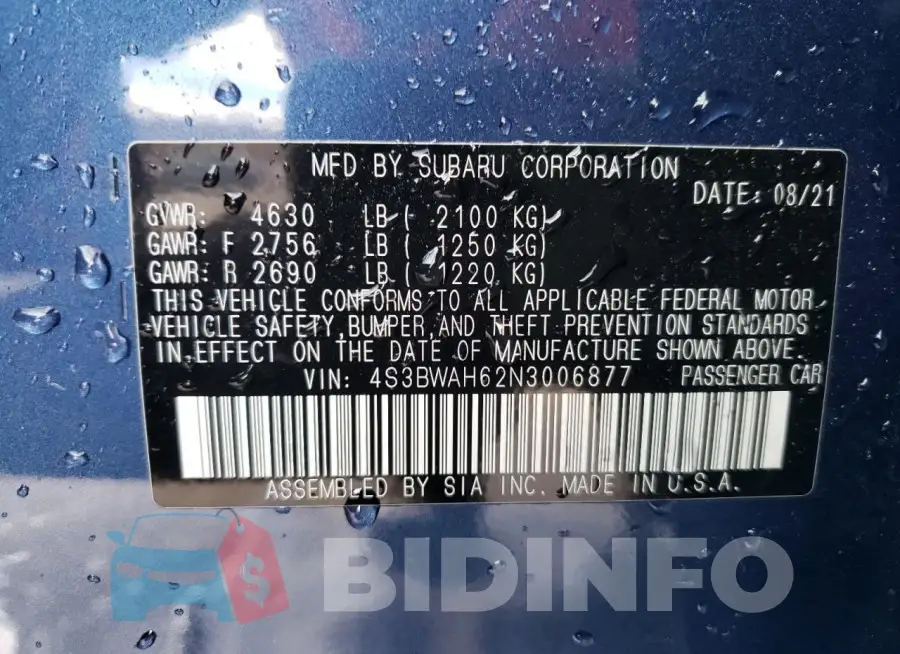 4S3BWAH62N3006877 Photo# 13