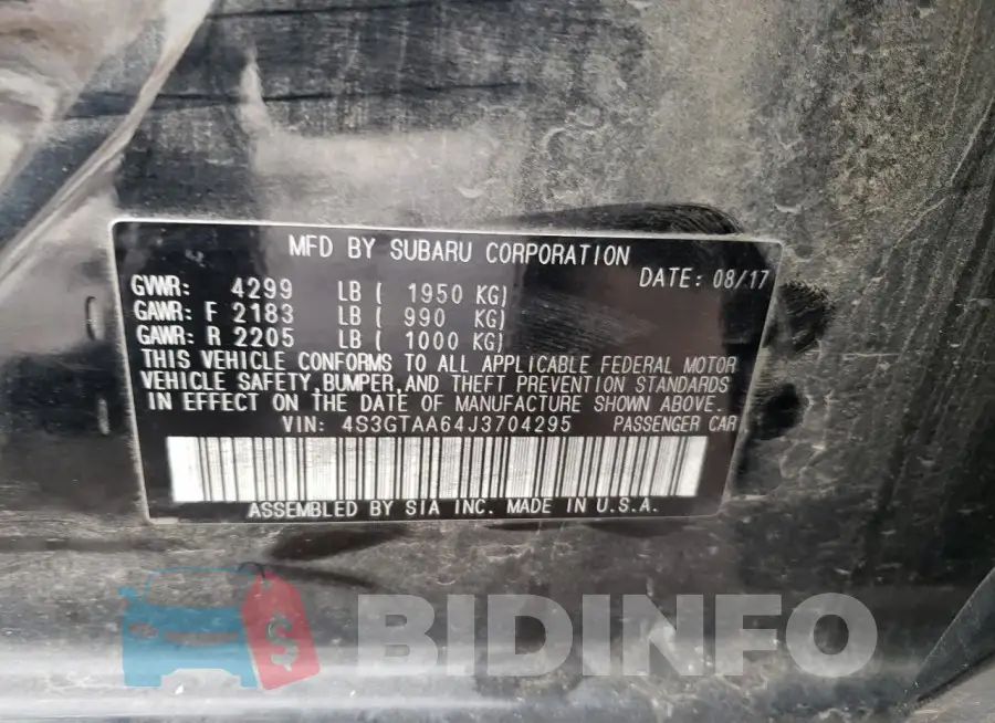 4S3GTAA64J3704295 Photo# 12