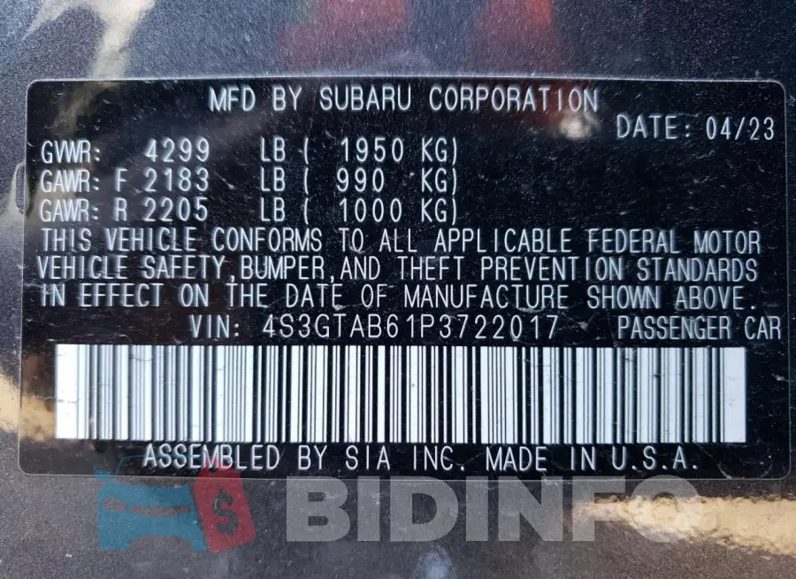 4S3GTAB61P3722017 Photo# 12