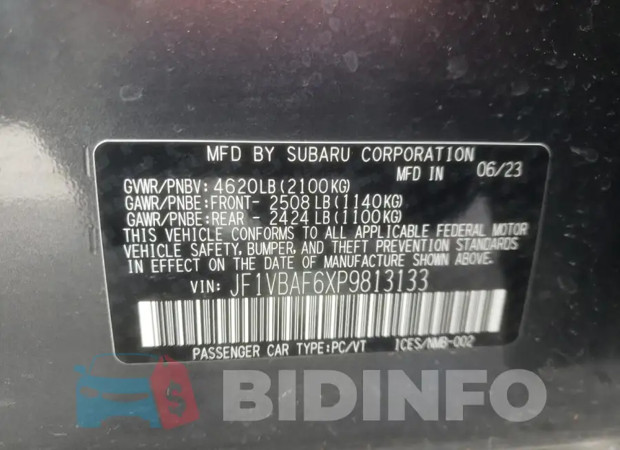 JF1VBAF6XP9813133 Photo# 13