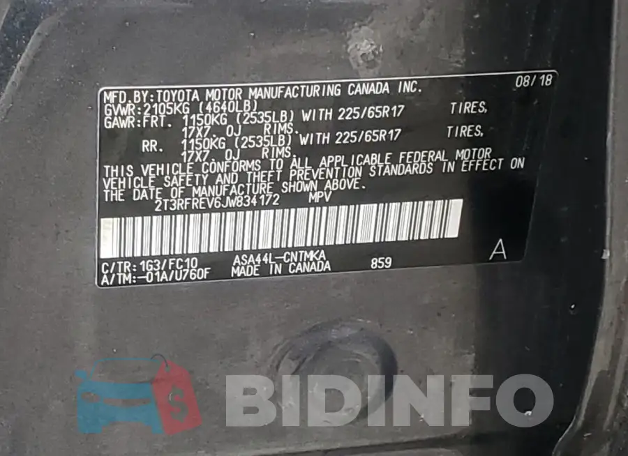 2T3RFREV6JW834172 Photo# 12