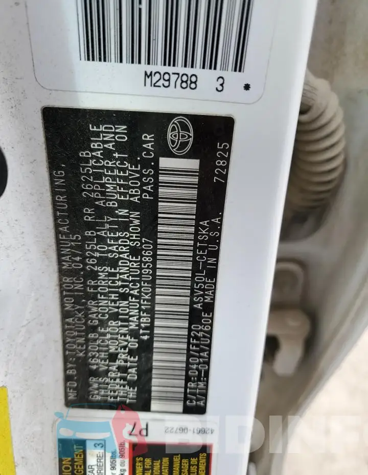 4T1BF1FK0FU958607 Photo# 12