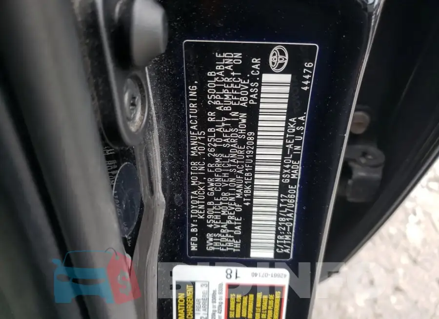 4T1BK1EB1FU192089 Photo# 13