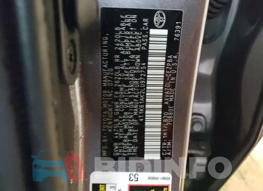 4T1K61AK2LU972754 Photo# 13