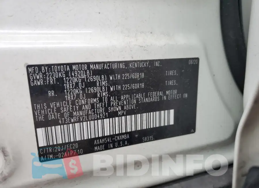 4T3EWRFV2LU004921 Photo# 12
