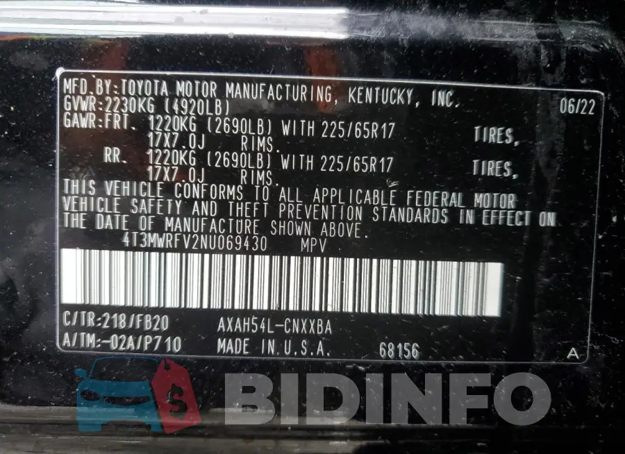 4T3MWRFV2NU069430 Photo# 13