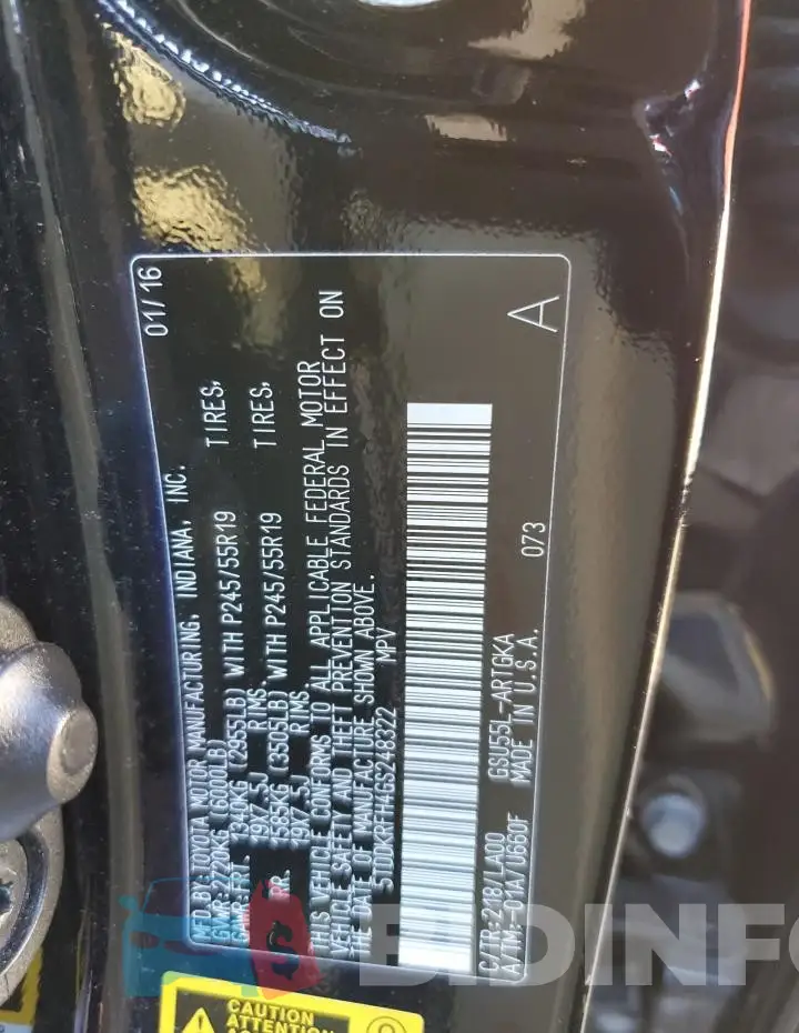 5TDDKRFH4GS248322 Photo# 12