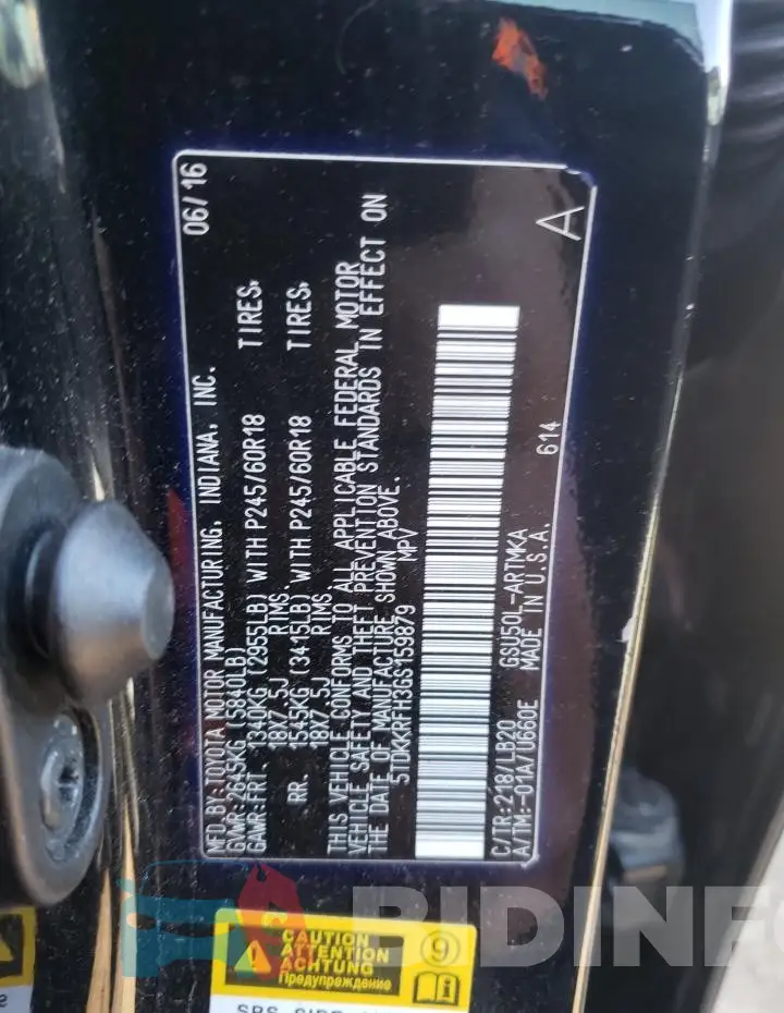 5TDKKRFH3GS159879 Photo# 14