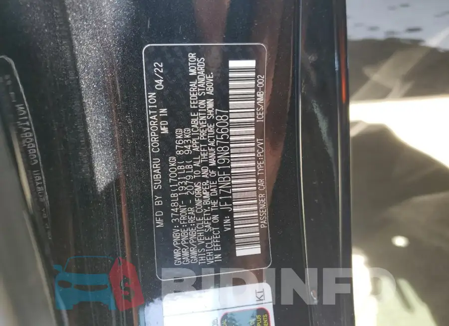 JF1ZNBF19N8756087 Photo# 12