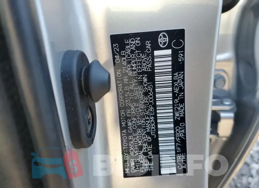JTDBCMFE8PJ006451 Photo# 12