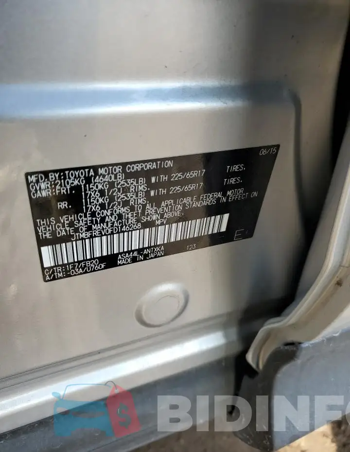 JTMBFREV0FD146268 Photo# 13