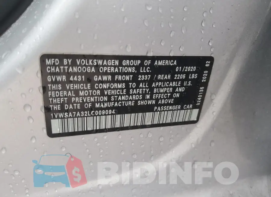 1VWSA7A32LC009094 Photo# 12