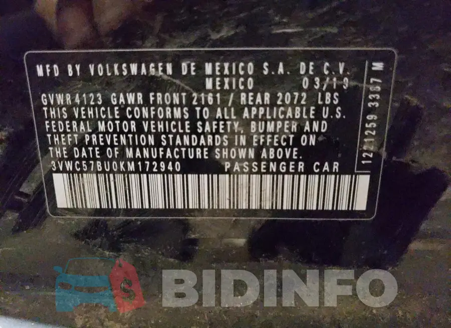 3VWC57BU0KM172940 Photo# 12