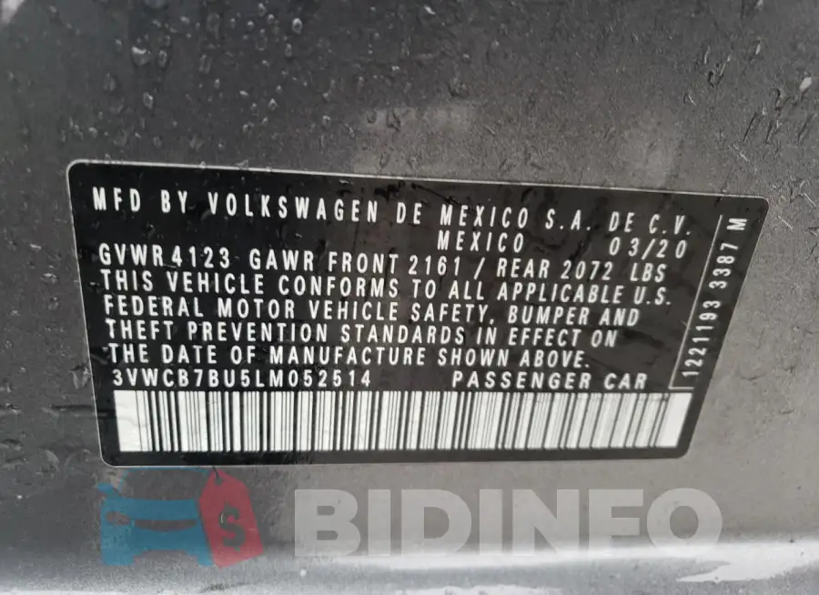 3VWCB7BU5LM052514 Photo# 12