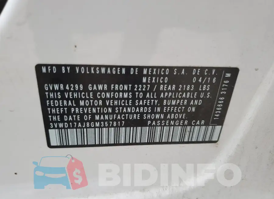 3VWD17AJ8GM357817 Photo# 12