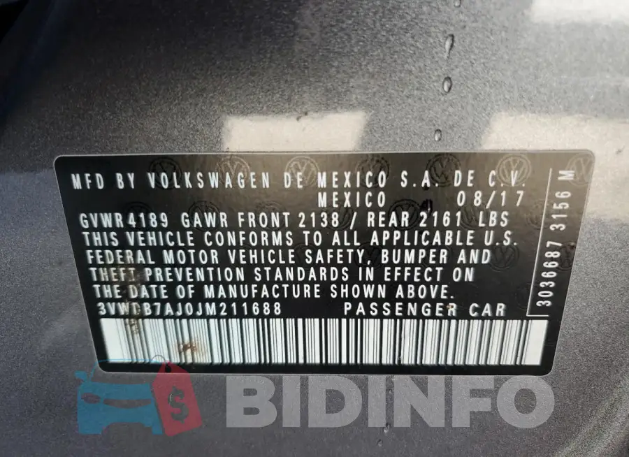 3VWDB7AJ0JM211688 Photo# 12