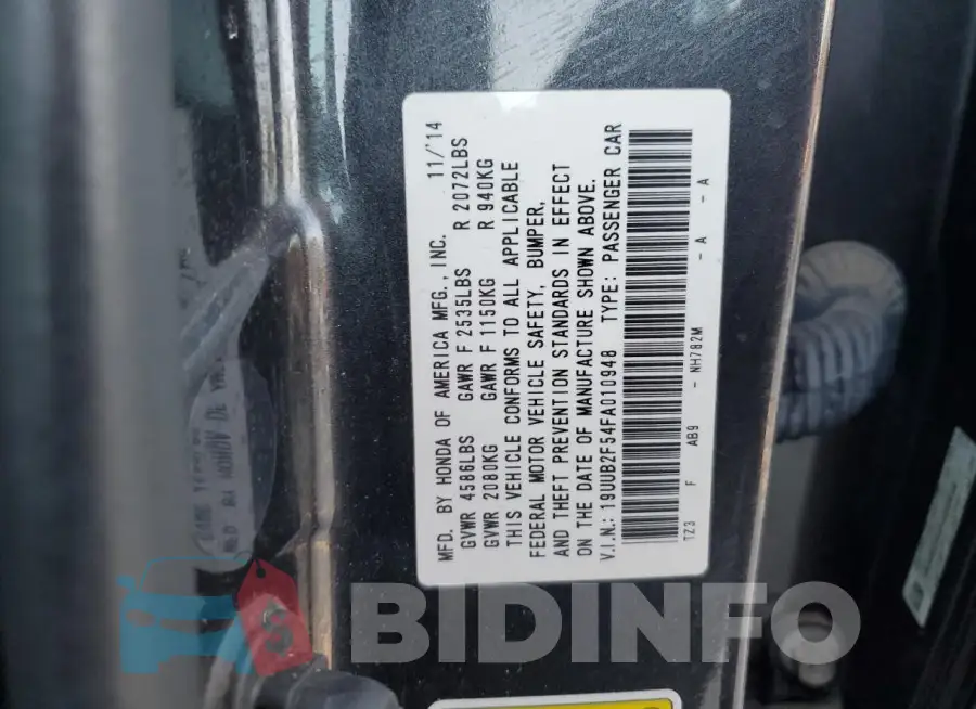 19UUB2F54FA010948 Photo# 13