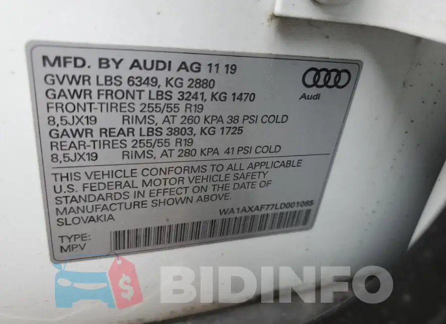 WA1AXAF77LD001065 Photo# 13
