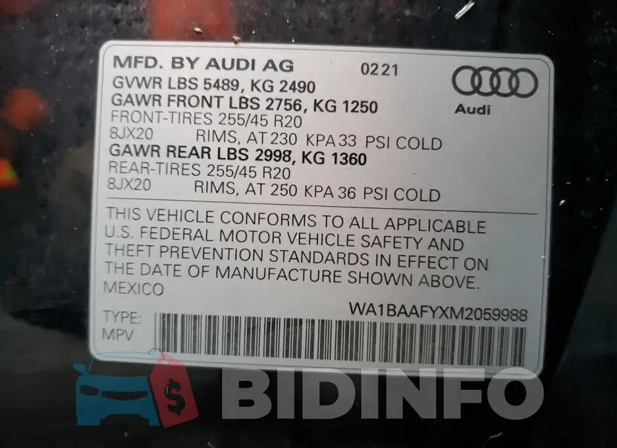 WA1BAAFYXM2059988 Photo# 13