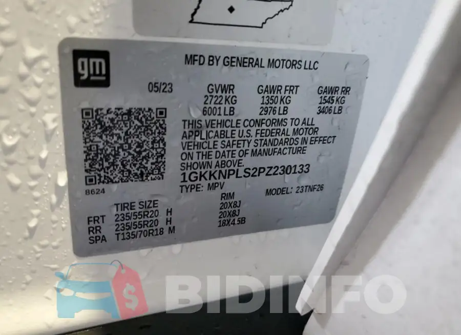 1GKKNPLS2PZ230133 Photo# 13