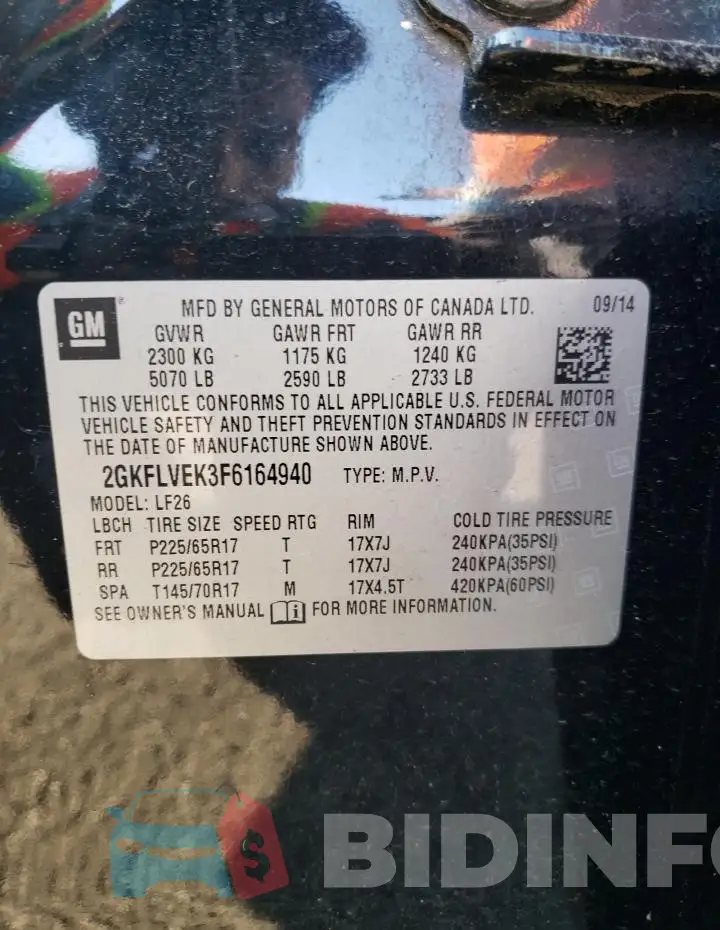 2GKFLVEK3F6164940 Photo# 14