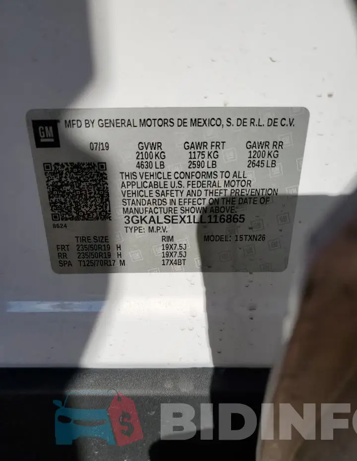 3GKALSEX1LL116865 Photo# 13