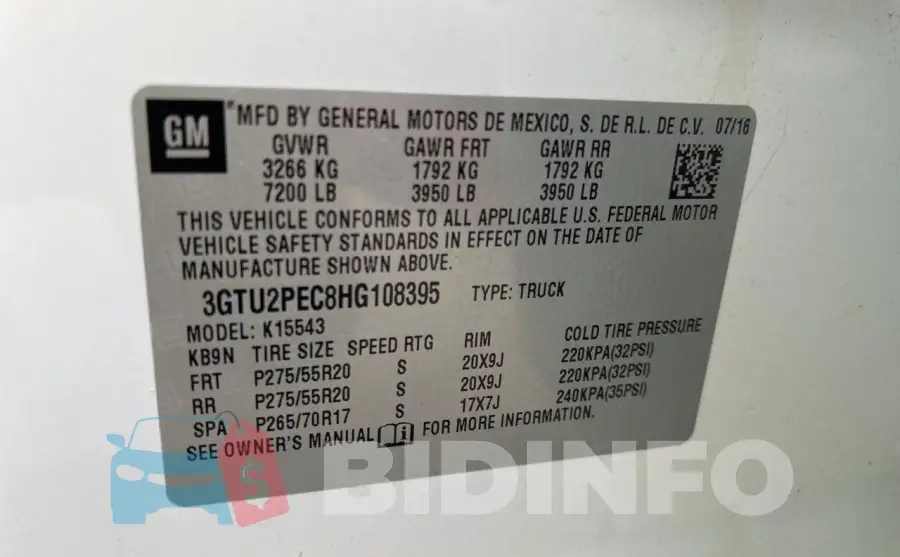 3GTU2PEC8HG108395 Photo# 10