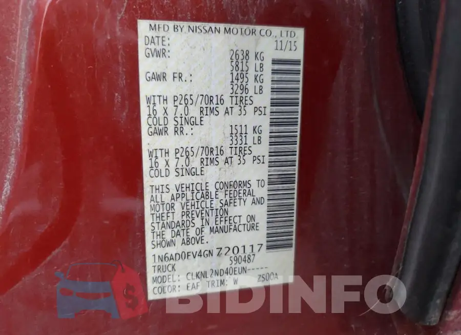 1N6AD0EV4GN720117 Photo# 12