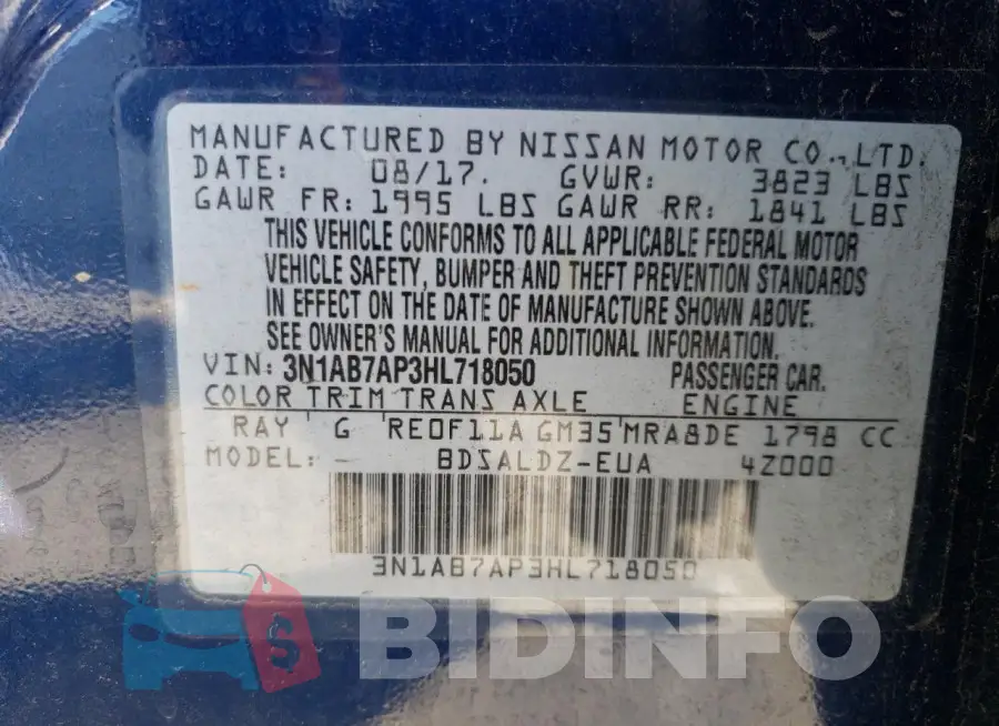 3N1AB7AP3HL718050 Photo# 12