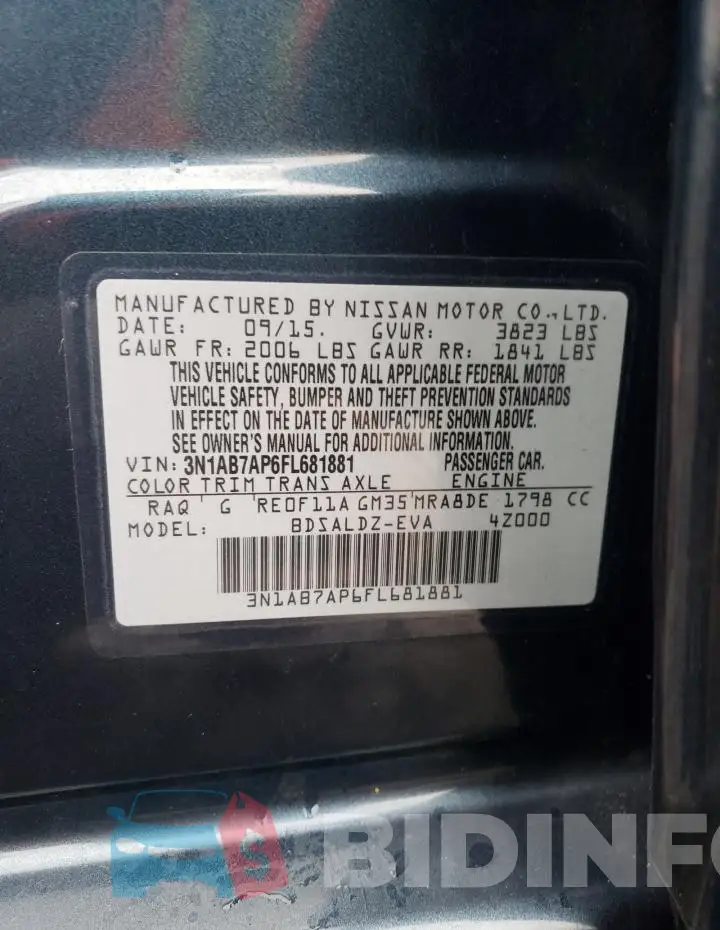 3N1AB7AP6FL681881 Photo# 12
