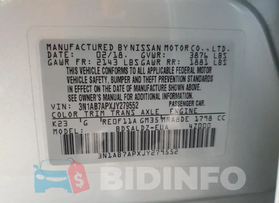 3N1AB7APXJY279552 Photo# 12