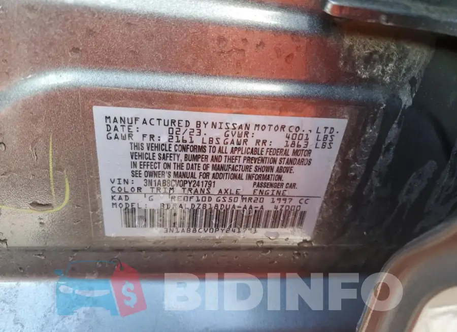3N1AB8CV0PY241791 Photo# 13