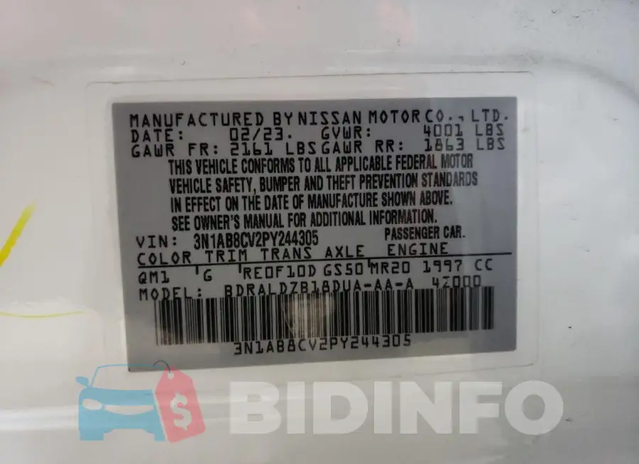 3N1AB8CV2PY244305 Photo# 12