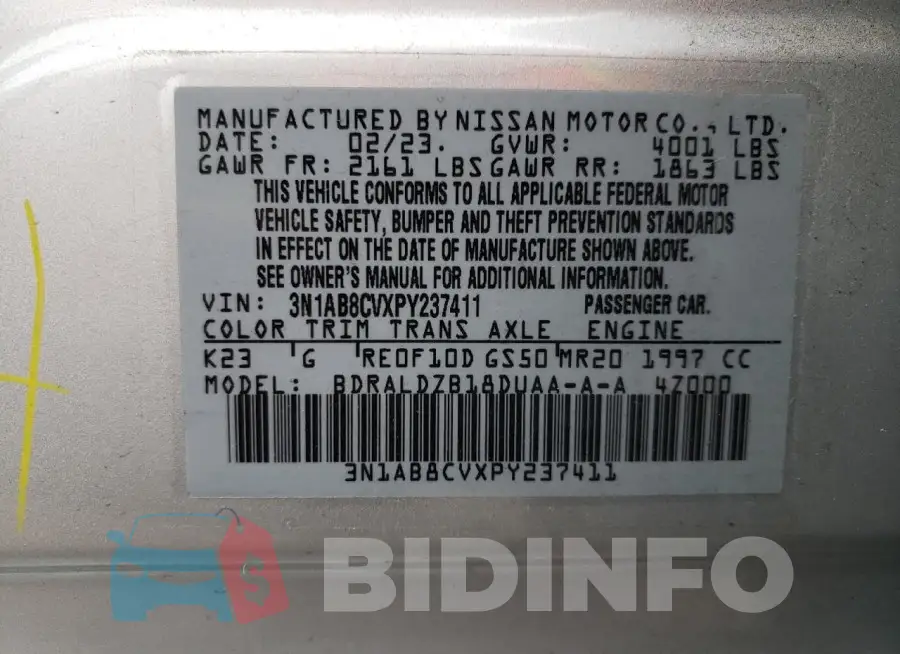 3N1AB8CVXPY237411 Photo# 12