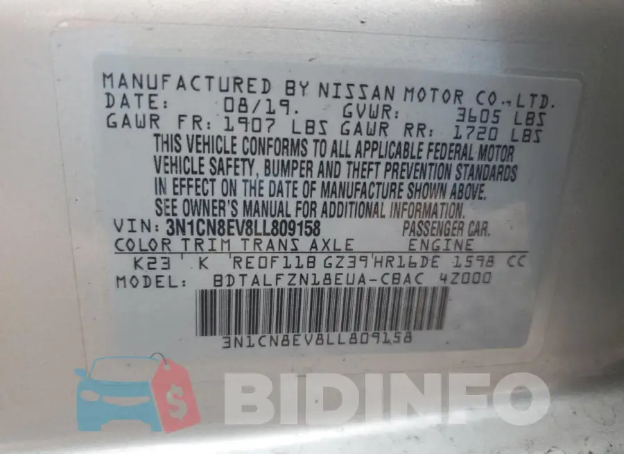 3N1CN8EV8LL809158 Photo# 13