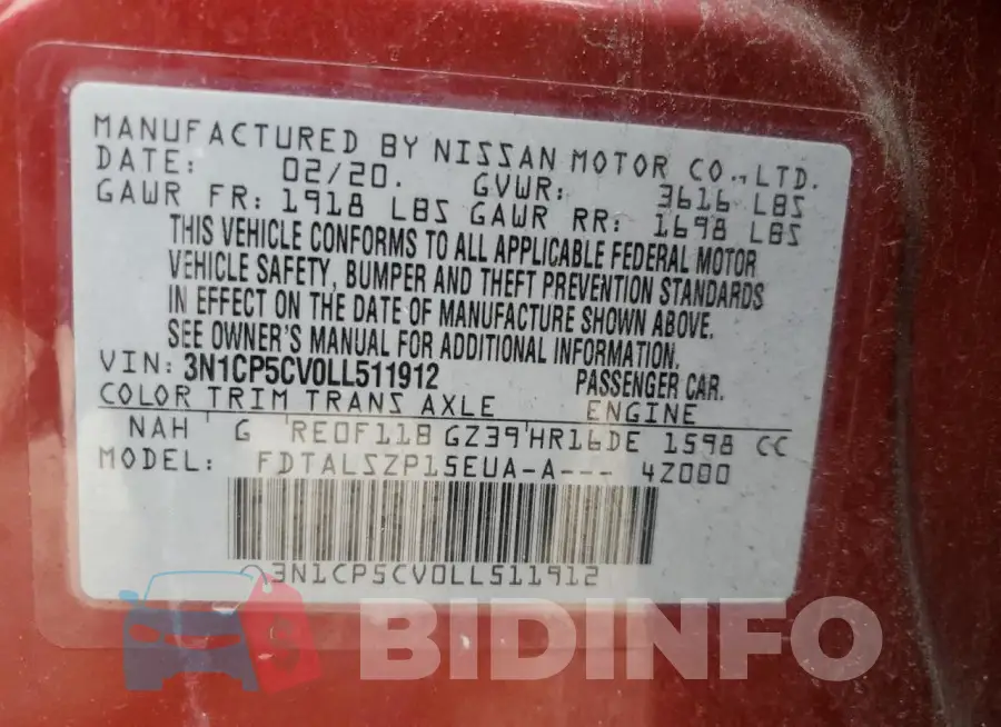 3N1CP5CV0LL511912 Photo# 13