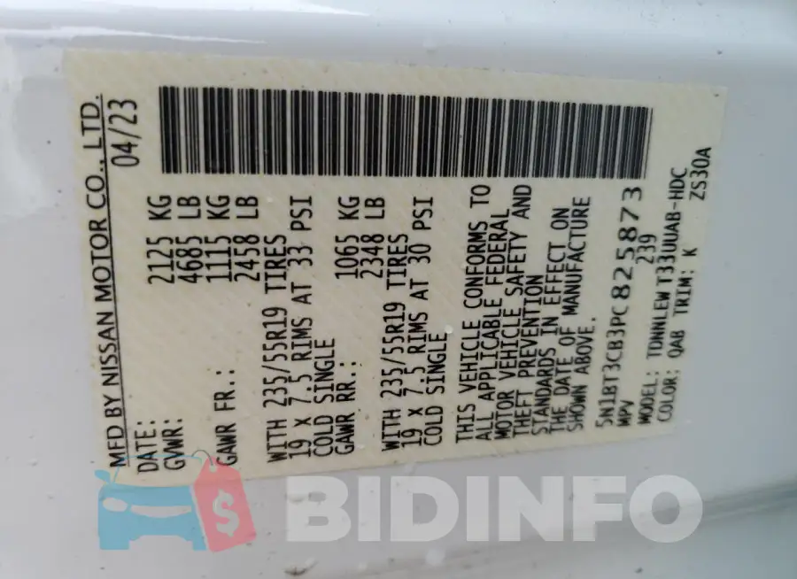 5N1BT3CB3PC825873 Photo# 13